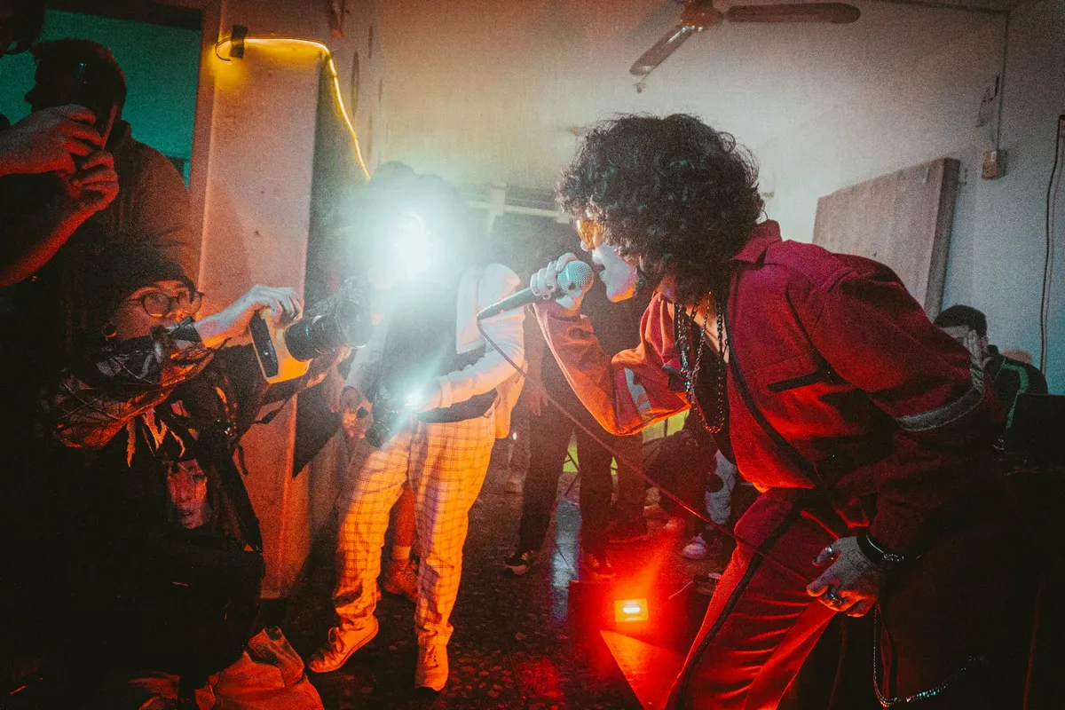 An intimate live concert performance